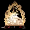Saico LED-Dekoleuchte Feuerwehr Holz 43 cm warmweiß natur Produktbild-Vorschau 6