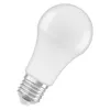 A white LED light bulb with a silver screw base, isolated on a white background. Produktbild-Vorschau