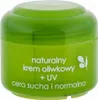 A green jar of Ziaja Oliwka cream with UV protection for dry and normal skin. Podgląd zdjęcia produktu