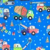 Geschenkpapier Baufahrzeuge 70cm x 2m Rolle Blau / Bunt Produktbild-Vorschau 2