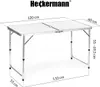 Stół składany z otworem 120x60cm Heckermann Biały + 4x Podgląd zdjęcia produktu 3