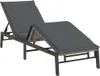 vidaXL Sonnenliege mit Auflage Grau Poly Rattan Produktbild-Vorschau 5