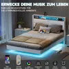 Schwebendes Doppelbett 180x200 cm mit RGB LED, Produktbild-Vorschau 3