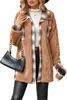 ASKSA Damen Fleecejacke Karierte Wolljacke Oversized Produktbild-Vorschau 1