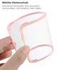 A hand is holding a clear phone case with a pink border. Produktbild-Vorschau