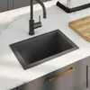 vidaXL Évier de cuisine fait main noir acier inoxydable Voir les images du produit 2