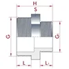 PVC - U podwójny nypel zredukowany AG 3/4" x 1/2" Podgląd zdjęcia produktu 2