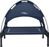 A navy blue dog bed with a canopy, shown from a front-side angle against a white background. Anteprima dell’immagine prodotto