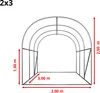 Fóliovník TOOLPORT 2x3 m, stabilní a odolný, s okny–fólie z Náhled obrázku produktu 2