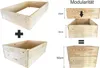 Diagram showing how to stack two wooden raised garden bed modules to create a taller one. Produktbild-Vorschau