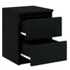 Nachttisch Kommode mit 2 Schubladen Sideboard Schwarz Mat Produktbild-Vorschau 2