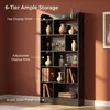 Bücherregal Standregal 6 Fach, 24 x 80 x 170 cm, Schwarz | Produktbild-Vorschau 4