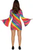 70er Jahre Regenbogen Kleid für Damen, Größe:XL Produktbild-Vorschau 2