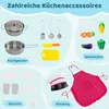 COSTWAY dětská kuchyňka včetně 22 doplňků, modulární Náhled obrázku produktu 5