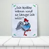 Metallschild XL in 21x28 cm in blau mit Hahn und Spruch: Produktbild-Vorschau 3