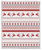 A flat lay image of a Christmas-themed blanket with a repeating pattern of reindeer and snowflakes. Produktbild-Vorschau