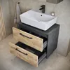 Mobile lavabo Florence 60 x 35 cm Grigio scuro / rovere - Anteprima dell’immagine prodotto 4