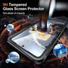 A smartphone screen protector is being hit by a hammer to demonstrate its durability. There are also circular graphics highlighting features like '5X Safer' and '3000+ Drops'. Produktbild-Vorschau