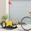 vidaXL Remorque pour vélo Jaune Tissu Oxford et fer Voir les images du produit 2
