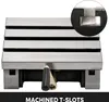 A machined T-slot table with a close-up inset showing the detail of a T-slot. Produktbild-Vorschau
