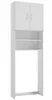 A white washing machine cabinet with two doors on top and open shelves below. Anteprima dell’immagine prodotto