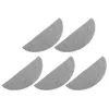 Five gray microfiber mopping pads arranged in a grid on a white background. Voir les images du produit