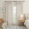 Rideaux aspect lin avec passants Voile Rideau fenêtre Beige Voir les images du produit 2