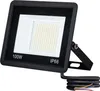 A black LED floodlight with a white light panel and a black cable with colored wires. Náhled obrázku produktu