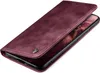 A burgundy flip case for a smartphone is shown. Produktbild-Vorschau