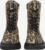 A pair of leopard print combat boots on a white background. Produktbild-Vorschau