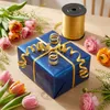 Geschenkband Ringelband 5mm x 500m Rolle Gold Produktbild-Vorschau 3