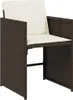 vidaXL 9-tlg. Garten-Essgruppe mit Kissen Braun Poly Rattan Produktbild-Vorschau 5