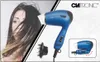 A woman's hair is being styled with a blue Clatronic hairdryer. The hairdryer and its accessories are also shown separately. Anteprima dell’immagine prodotto