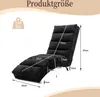 Product dimensions for a black chaise lounge. Náhled obrázku produktu