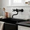 Miscelatore da cucina, montaggio a parete, nero, modello Anteprima dell’immagine prodotto 3