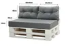 Cuscino per pallet 120x50x40cm, cuscino da giardino grigio, Anteprima dell’immagine prodotto 3