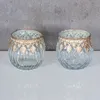 2er Set Glas Windlichter H5cm Klar Gold Teelichthalter Produktbild-Vorschau 2