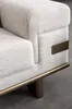 Hellgraue Sitzgarnitur Moderne Polster Stoff Couch Textil Produktbild-Vorschau 12