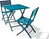 2-Sitzer-Garten-Essgruppe aus entenblauem Aluminium Produktbild-Vorschau 1