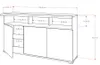 Große Kommode Fernsehschrank LUNA 3D Kaschmir/Kaschmir Produktbild-Vorschau 4