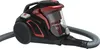 A black and red canister vacuum cleaner is shown against a white background. Produktbild-Vorschau