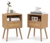 Set di 2 comodini COSTWAY con decorazioni in rattan, Anteprima dell’immagine prodotto 1