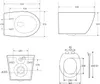 Technical drawings and dimensions of a toilet. Náhled obrázku produktu