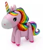 Folienballon 3D Einhorn, rosa mit bunter Mähne, ca. 45 cm Produktbild-Vorschau 1