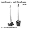 BigDean 2 Stück Kehrschaufel Set mit Besen in Grau – Produktbild-Vorschau 2