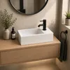 HAGO24 Waschbecken Keramik 35x20cm rechteckig weiß Produktbild-Vorschau 2