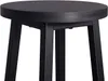 A close-up view of the top part of a black bar stool, showing the circular seat and the upper portion of its legs. Produktbild-Vorschau