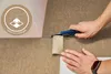 Teppichfliesen in beige verlegt auf weißem Untergrund, leicht zuschneidbar mit einem Cuttermesser Produktbild-Vorschau