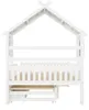 Kinder Hausbett Kiefer Holz 140x200 cm mit Ausziehbett und Produktbild-Vorschau 12