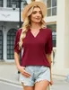 Dámske tričko s krátkym rukávom Letné Moderné Maroon Náhľad obrázku produktu 2